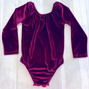 *3 FOR $40❗️ Girls Livee Long-Sleeve Velvet Bodysuit:  Size 3T, Wine Color